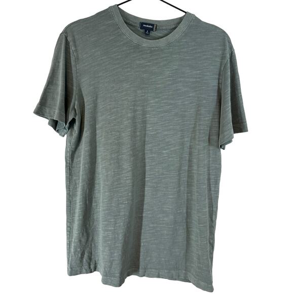 Mododoc Sage‎ Green Crew Neck Slub Knit Short Sleeve T-Shirt Men's Small - Picture 1 of 5